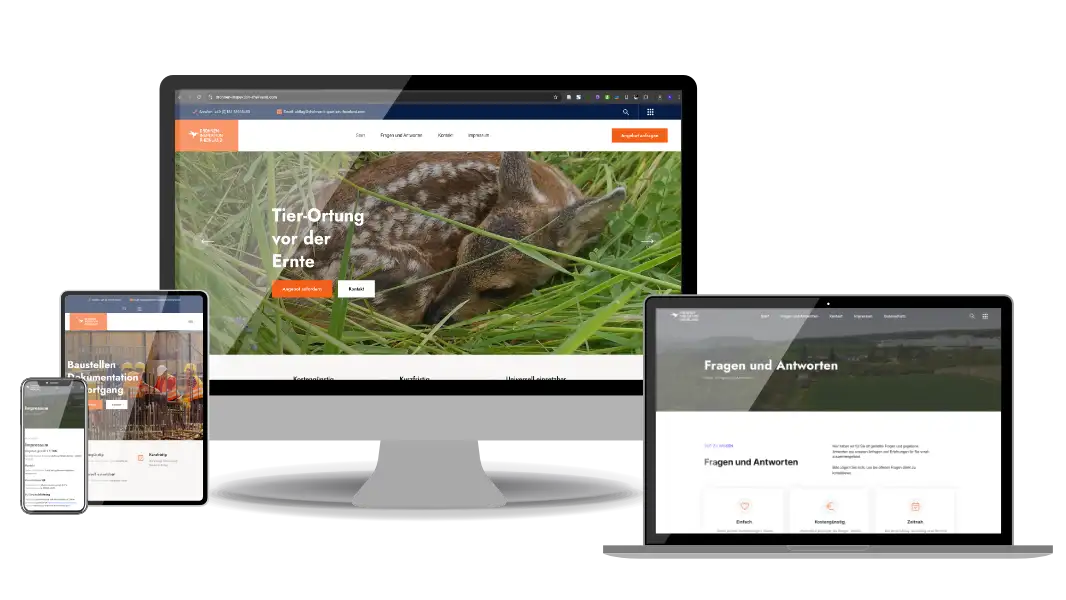 Die Drohnen-Inspektion Rheinland Webseite. Voll im Fokus.